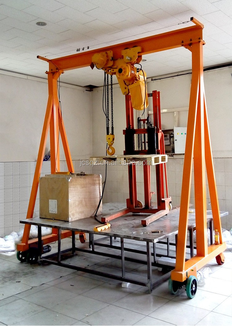 factory portable electric lifting hoist 2t 3t 5t mobile frame gantry crane with wheels