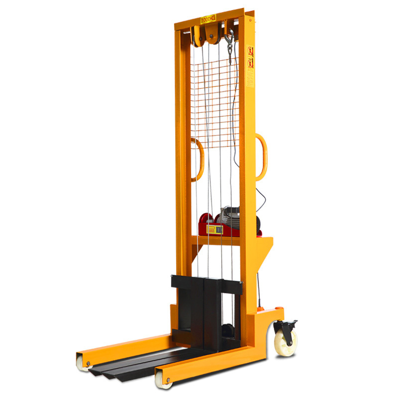 JIN YANG HU Portable Semi-electric Stacker 2 Ton Pallet Stacker by Electric Hoist Lift walk behind forklift