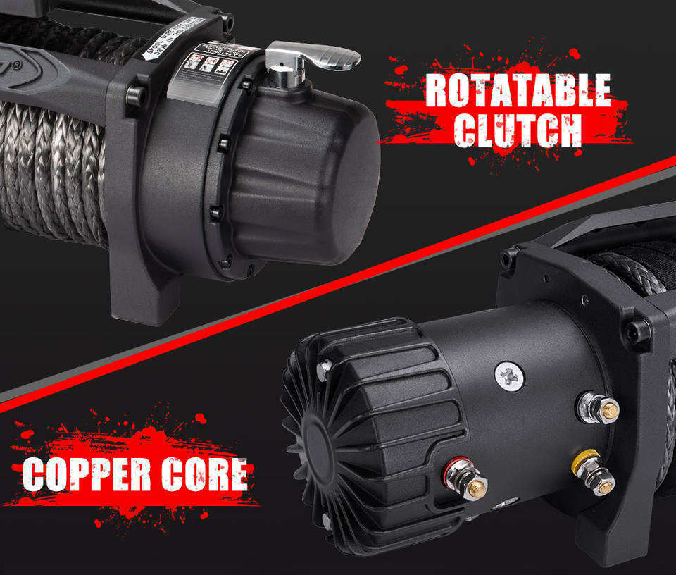 Factory Direct 13500lbs 4*4 SUV Wired/ Wireless Controller Synthetic Rope Electric Winch