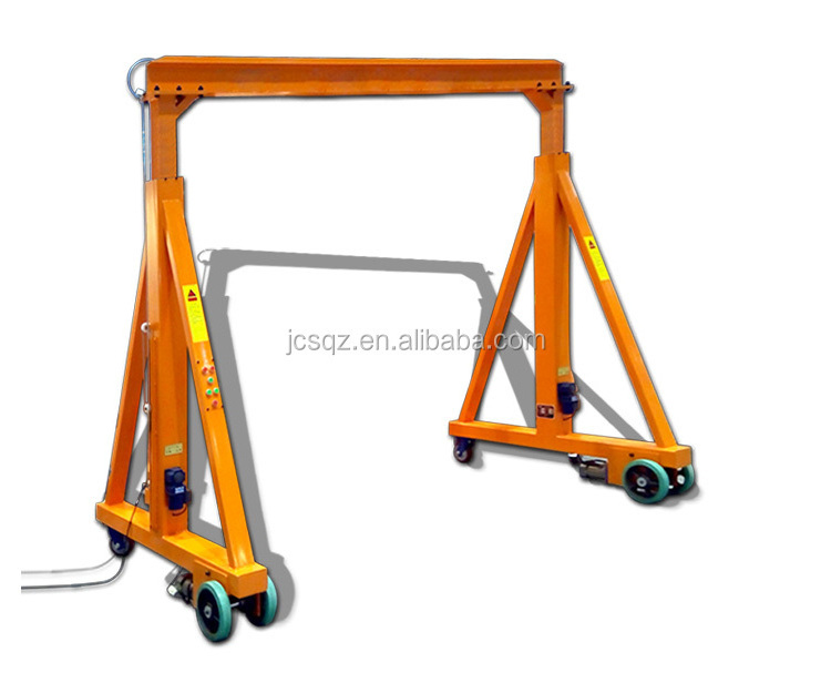 factory portable electric lifting hoist 2t 3t 5t mobile frame gantry crane with wheels