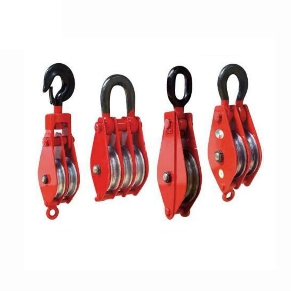 50T 20T Heavy Fixed Pulley Set Wire Rope Lifting Tool Block Pulley Hook Double Wheel Multi-wheel Lifting Ring Lifting Wheel