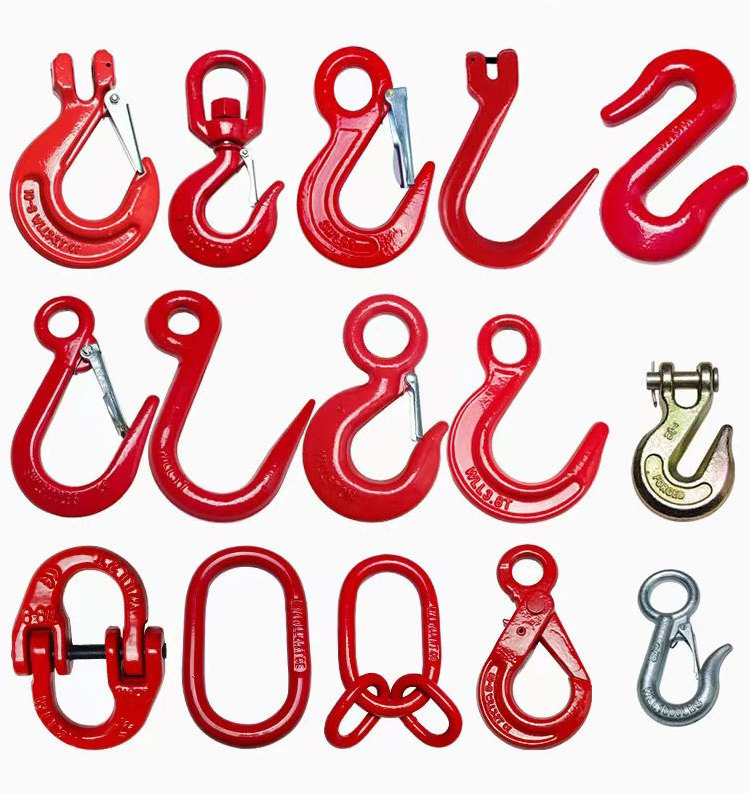 JINYANGHU Hot selling Alloy Steel G80 European Type Lifting Rigging Hoist Eye Hook Safety Self-locking Hook