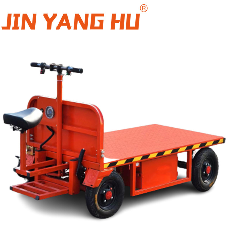 JIN YANG HU 500KG Electric Flatbed Trolley Four-wheel Small Electric platform truck for Warehouse Construction Sites