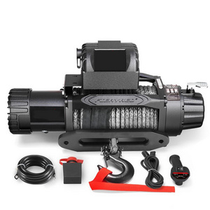 Factory Direct 13500lbs 4*4 SUV Wired/ Wireless Controller Synthetic Rope Electric Winch