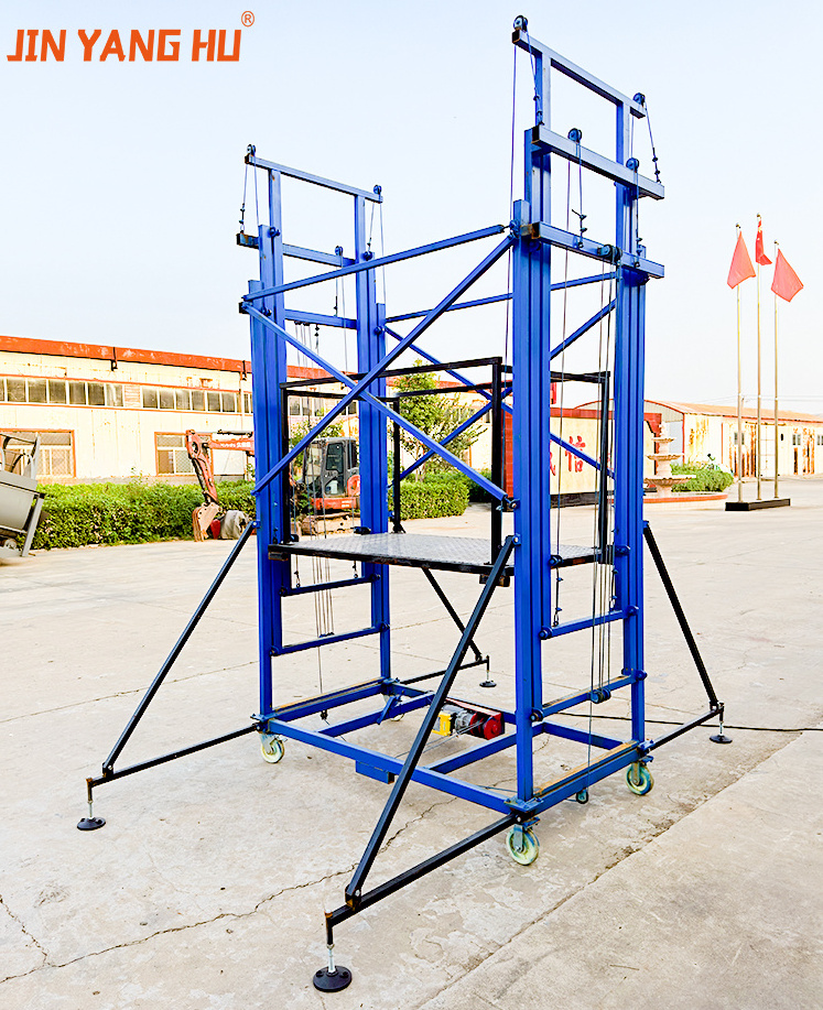 JIN YANG HU warehouse construction use 4m 5m 6m 8m foldable electric scaffolding lift platform