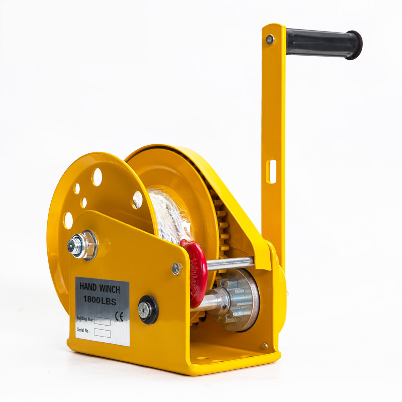 1800lbs manual hand winch with brake Automatic hand crank tripod winch vertical lifting capstan