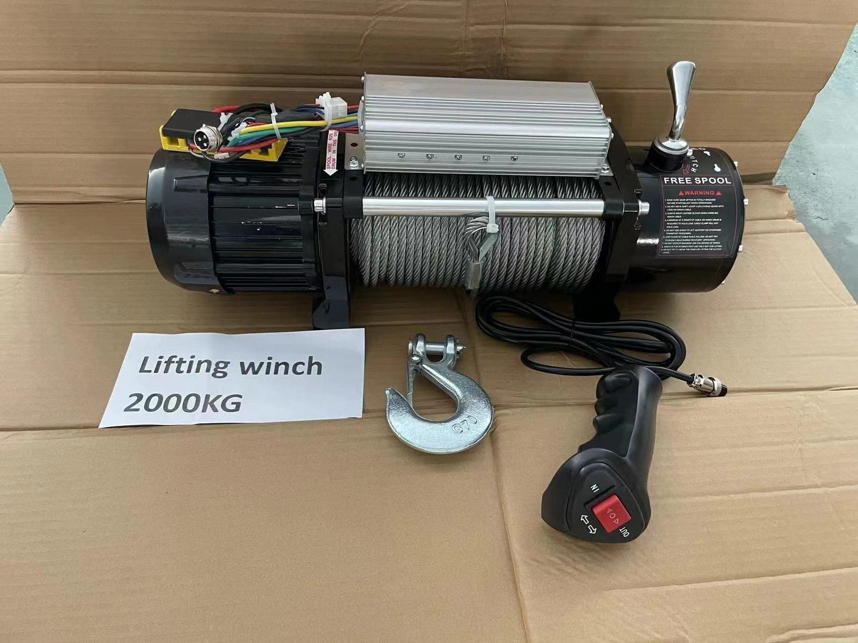 2t/10t/15t BLDC anchor manual 12v electric mini atv winch with wire rope