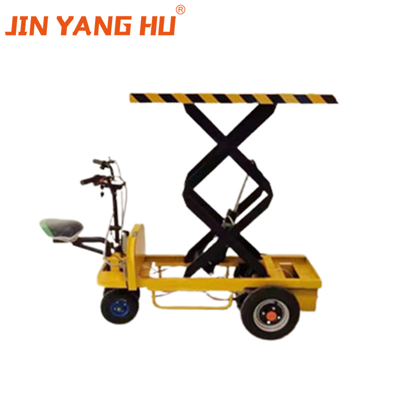 JIN YANG HU Electric Lift Flatbed Trolley Hot Sale Mobile Scissor Lift Tables Hydraulic Platform Truck