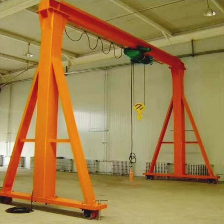 3 ton mini indoor Single Girder mobile gantry crane with electric hoist in warehouse material lifting