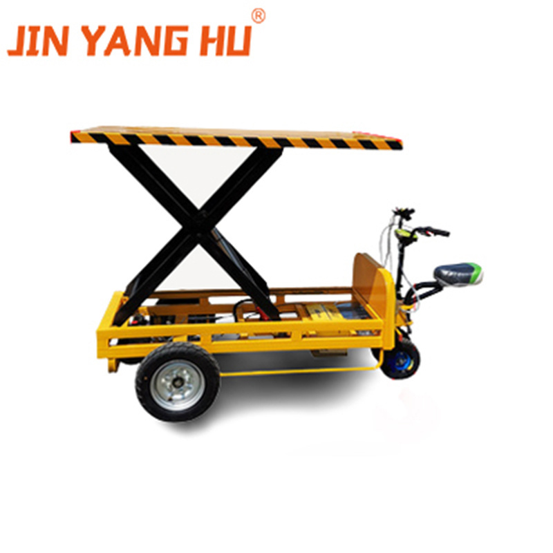 JIN YANG HU Electric Lift Flatbed Trolley Hot Sale Mobile Scissor Lift Tables Hydraulic Platform Truck