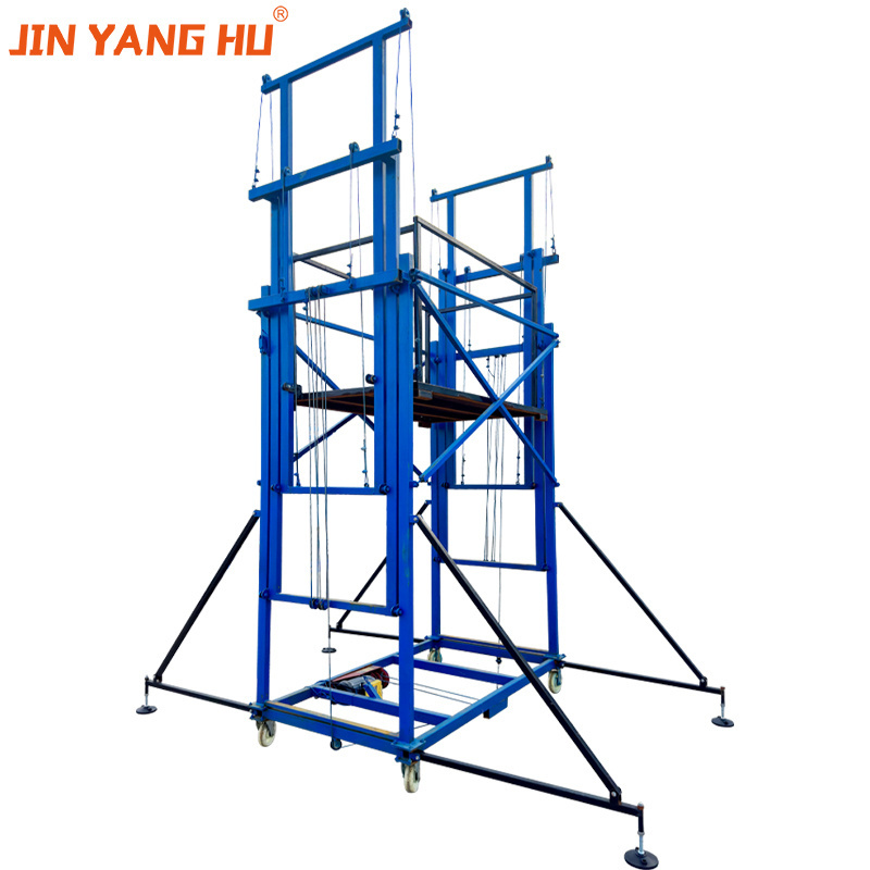 JIN YANG HU warehouse construction use 4m 5m 6m 8m foldable electric scaffolding lift platform