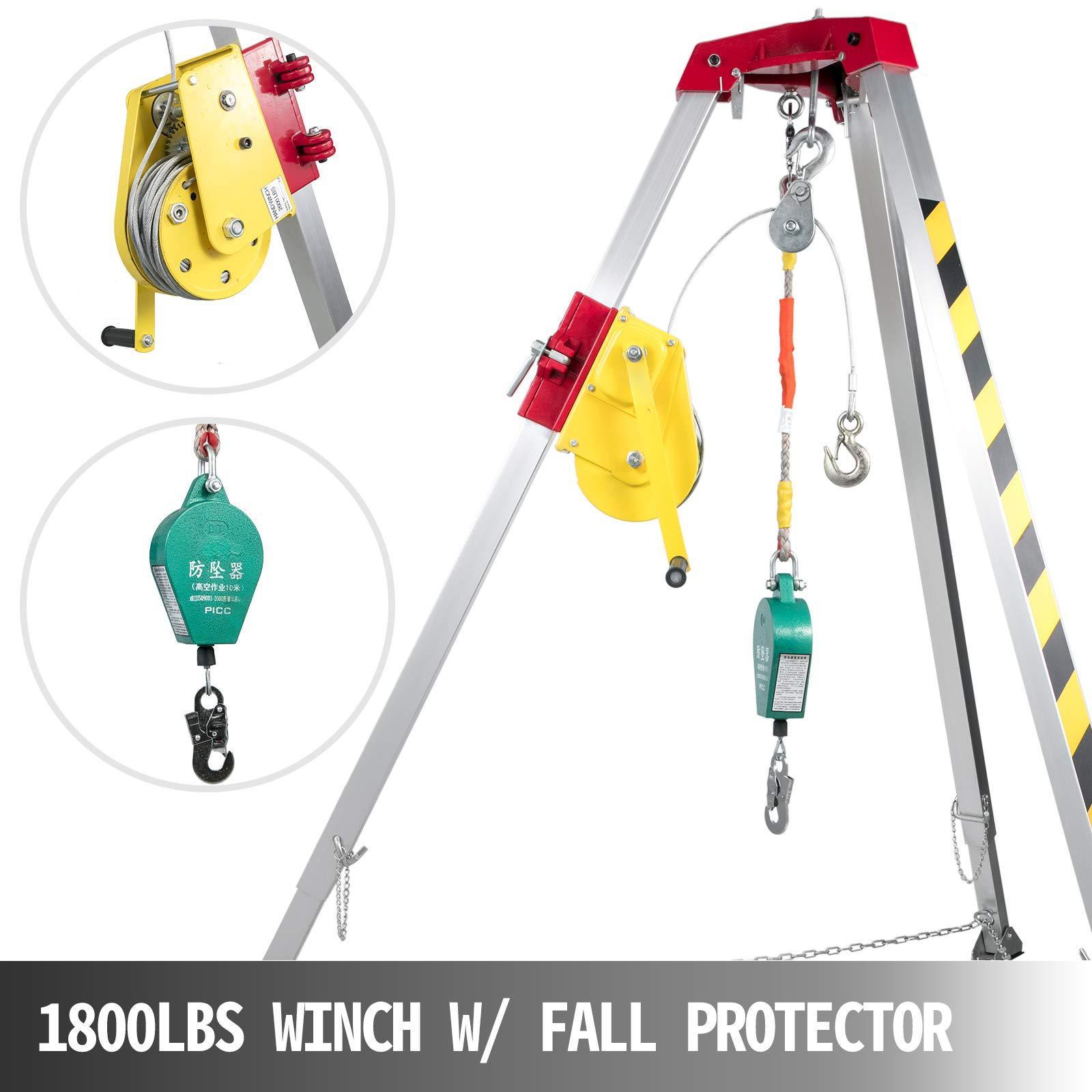 350kg Portable Safety Aluminium Rescue Tripod tool with winch