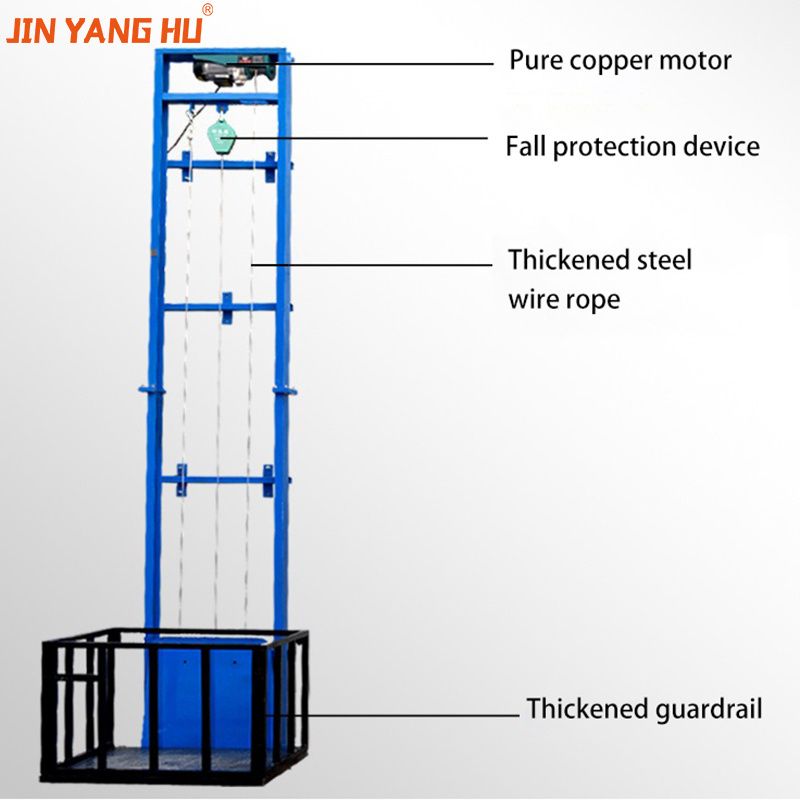 JIN YANG HU Electric Cargo Lift Elevator Remote Controlled Ladder Electric Lifting Platform for Warehouse Factory