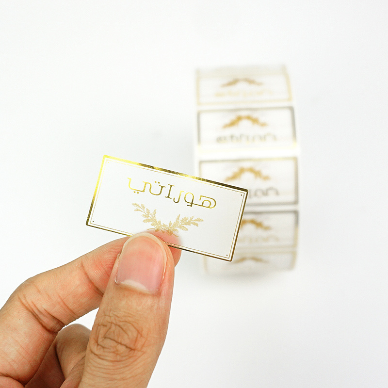 Self Adhesive Customized Printing Clear Gold Foil Stickers Transparent Logo Label