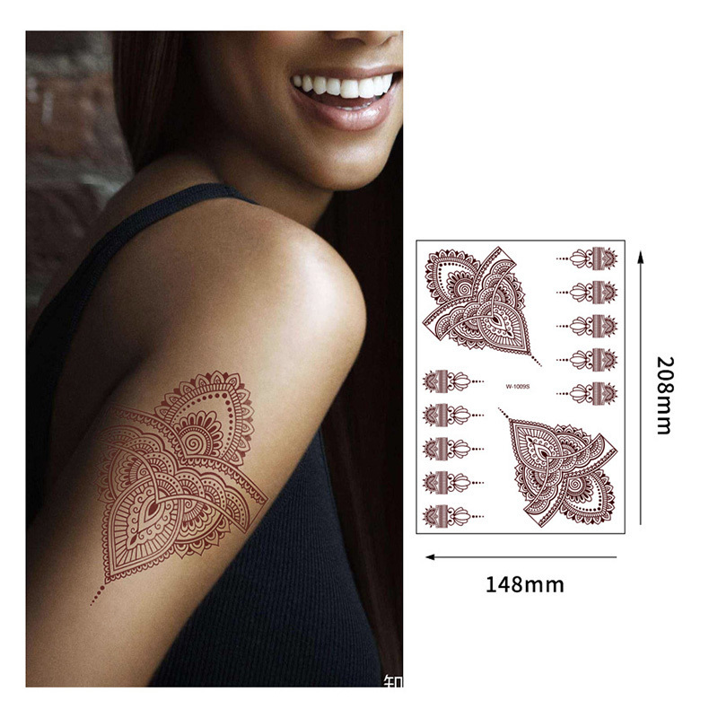 Hot Sale Blooming Rose India Henna Tattoo Stencil Reusable Hand & Foot Body Art Tattoo Sticker