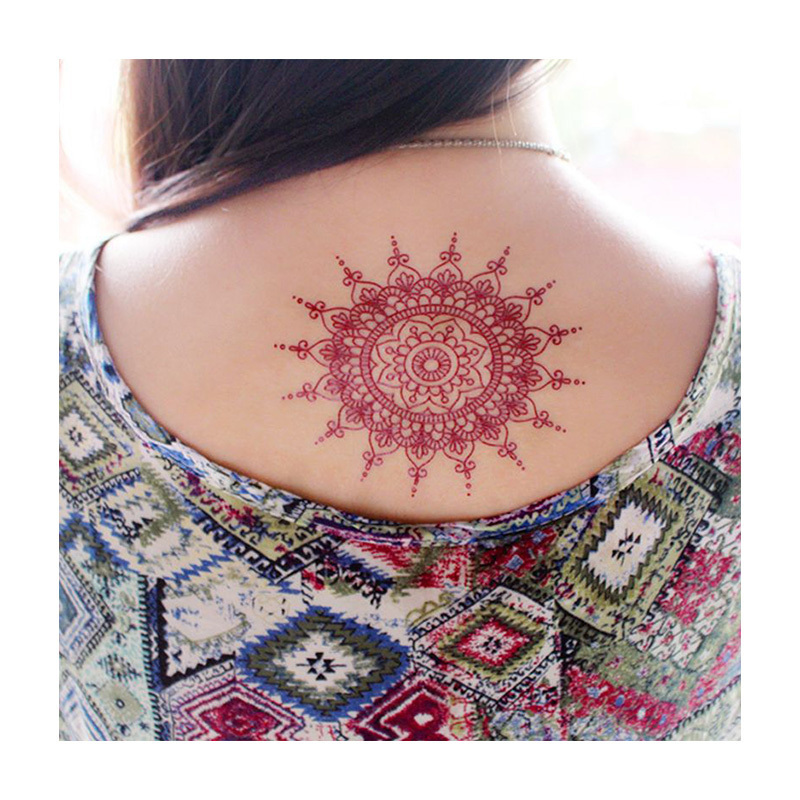 Hot Sale Blooming Rose India Henna Tattoo Stencil Reusable Hand & Foot Body Art Tattoo Sticker