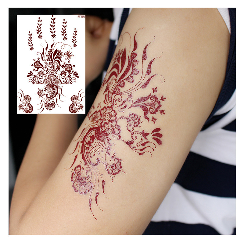 Sexy Full Body Colorful Temporary Hand Henna Tattoo Stickers Tatouage Marron Designs Henna Tattoo Stencils