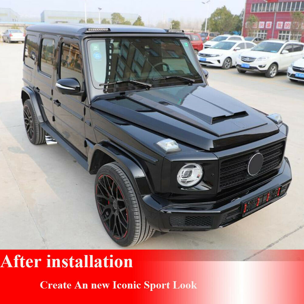 G Wagon Carbon Fiber Front Roof Spoiler with LED DRL G-Class G550 W463 G63 AMG 2019