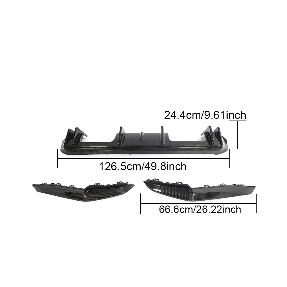 High grade exterior accessories Dry Carbon Fiber Rear Bupmer Diffuser Universal car spoiler Auto body kit for BMW G82 G83 M4