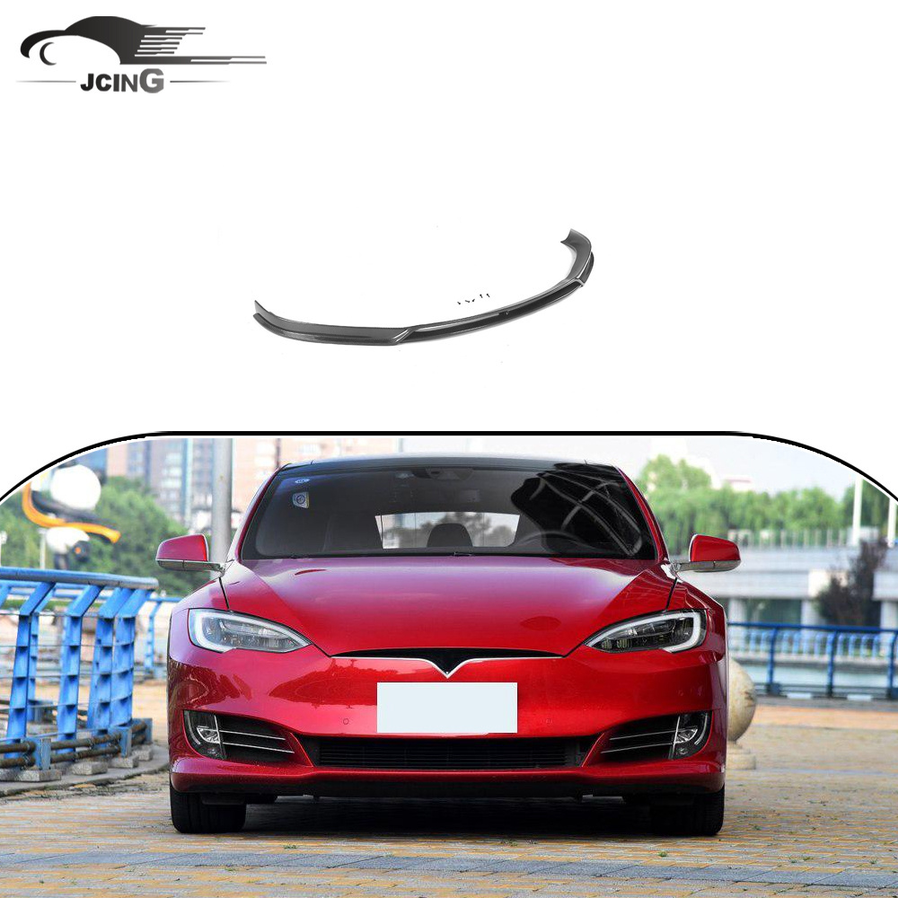 Carbon Fiber Front Lip Splitter Chin for Tesla Model S 2016 2017 Electric car