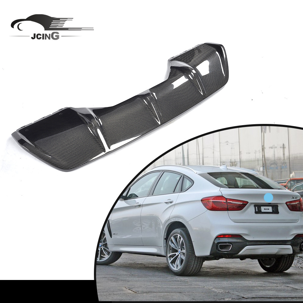 X6 F16 Carbon Fiber Rear bumper lip Diffuser for BMW X6 F16 M Sport Utility 2015-2017 auto body kit