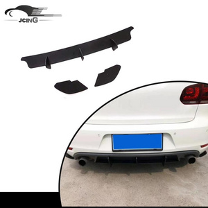 Matt Black Acrylic Rear Bumper Diffuser Chin Body kits For VW Golf 6 MK6 GTI 10-13