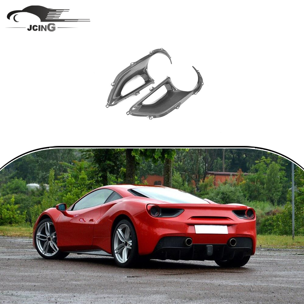 Factory customize fitment Rear bumper Carbon Fiber Rear Tail Light Lamps Cover for Ferrari 488 GTB Spider 2015 - 2017 Exterior