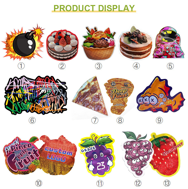 In Stock gummies snack plastic packaging 3.5 soft touch funny unique special shaped smell proof zip lock die cut mylar pouch bag