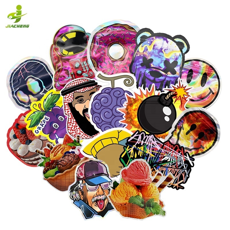 In Stock gummies snack plastic packaging 3.5 soft touch funny unique special shaped smell proof zip lock die cut mylar pouch bag