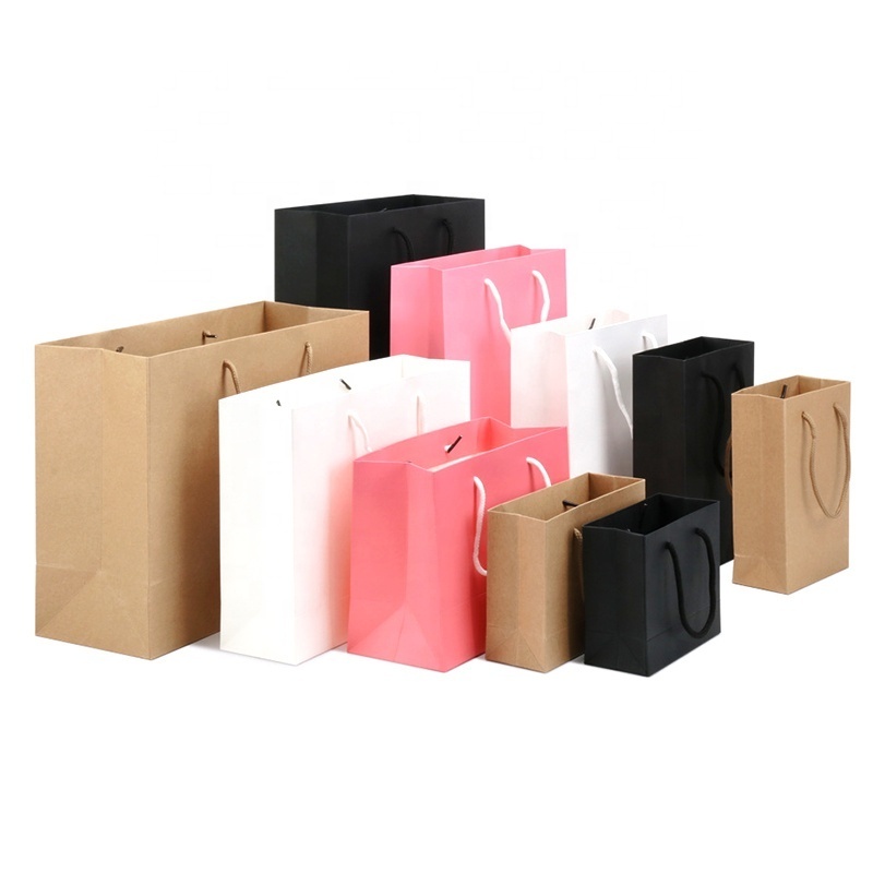 Custom Luxury Clothing Retail Bag Packing Pink Gift Bag bolsas de papel Shopping Packaging Paper Bags With Handles For Clothes