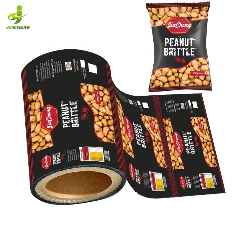 Custom Printed Aluminum Foil Food Packaging Film/Plastic Laminated Sachet Packing Film Roll For Snack