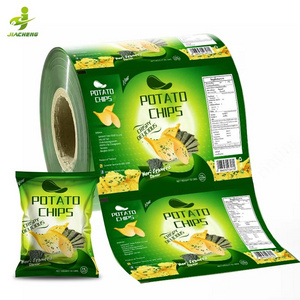 Custom Printed Aluminum Foil Food Packaging Film/Plastic Laminated Sachet Packing Film Roll For Snack