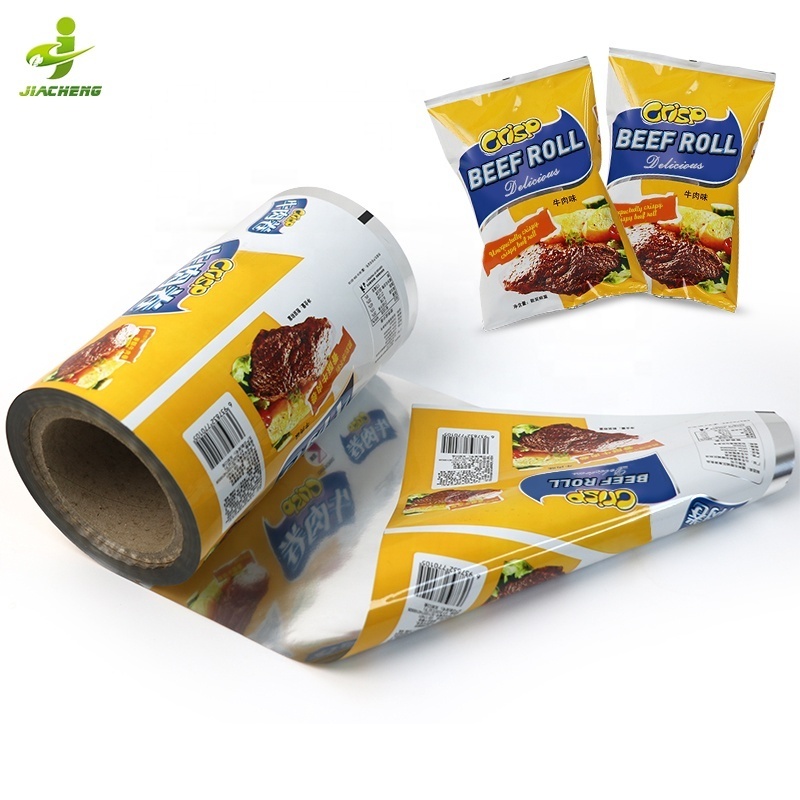 Custom Printed Aluminum Foil Food Packaging Film/Plastic Laminated Sachet Packing Film Roll For Snack