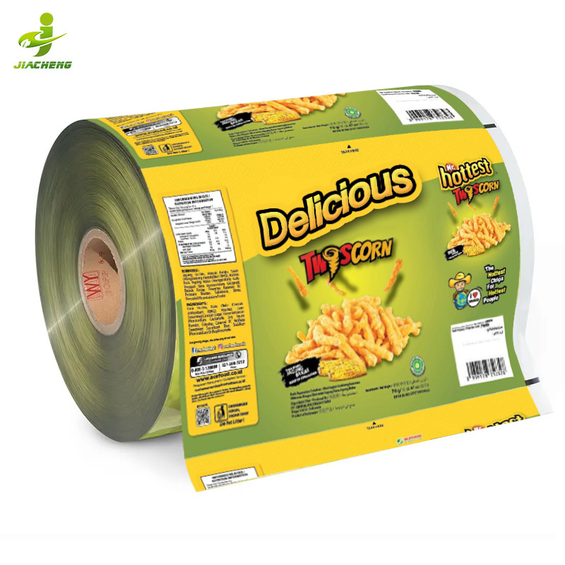 Custom Printed Aluminum Foil Food Packaging Film/Plastic Laminated Sachet Packing Film Roll For Snack