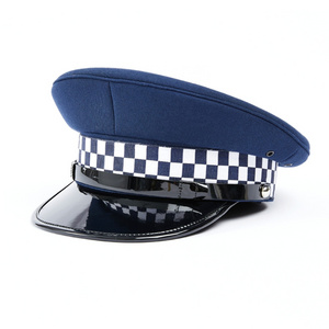 Officer Peaked Cap Dress up Hats Blue Captain Caps Guard Visor Hat