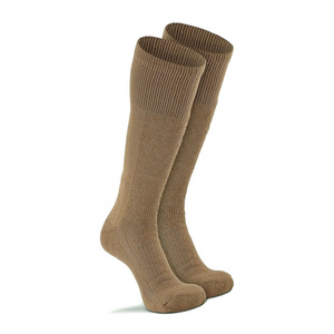 OEM Warm Heavy Duty Patrol Woolen Blending Boots Sock Mil Grade Desert Khaki Calf Tactical Wool Boot Socks