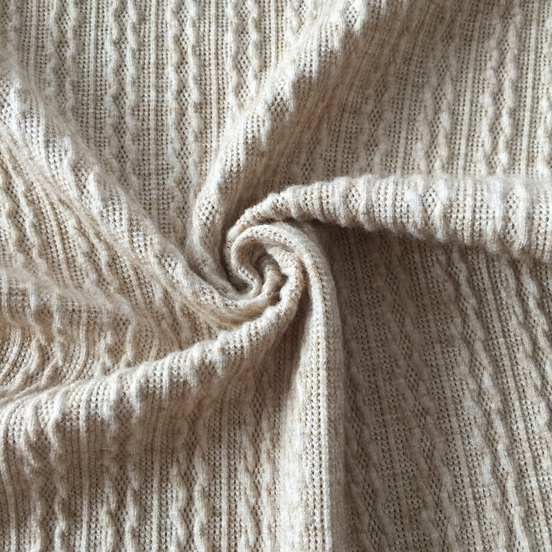 Hot selling 100% polyester Hacci angora cashmere soft cable knit fabric for women sweaters