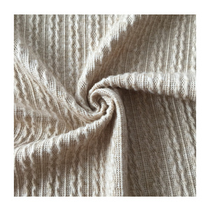 Hot selling 100% polyester Hacci angora cashmere soft cable knit fabric for women sweaters