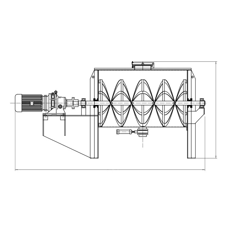 Feed Mixer Blender Horizontal Double Ribbon Mixer For Spices Ribbon Mixer