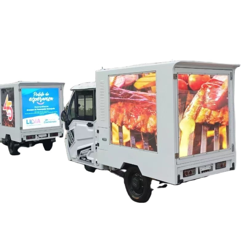 Outdoor electric tricycle led display mobile advertising tricycle Led billboard digital mobile display screen tricycle