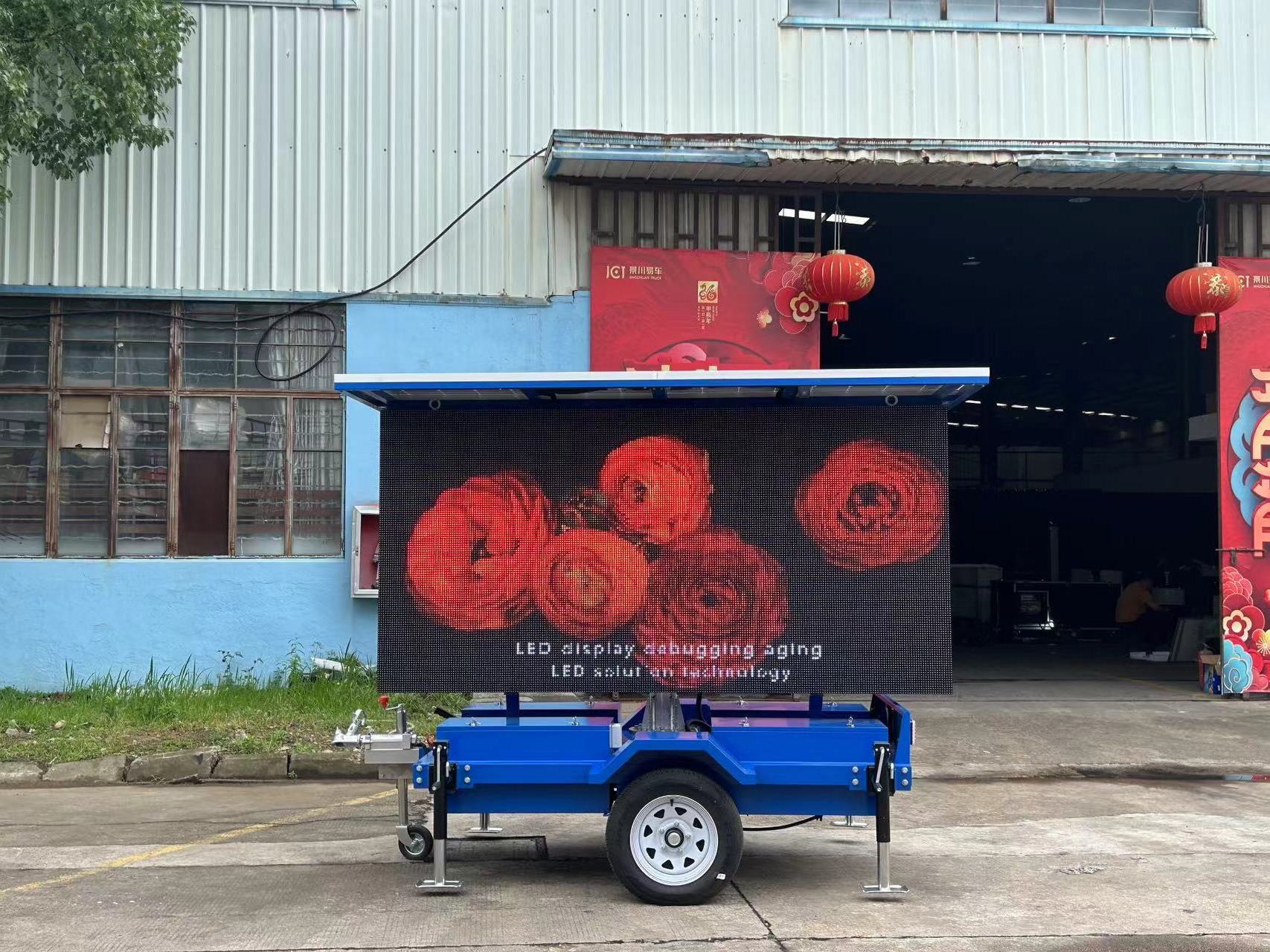 3 Square Meters Solar LED Screen Solar Trailer P8 LED Outdoor Full-color Screen and Mobile Advertising Trailer