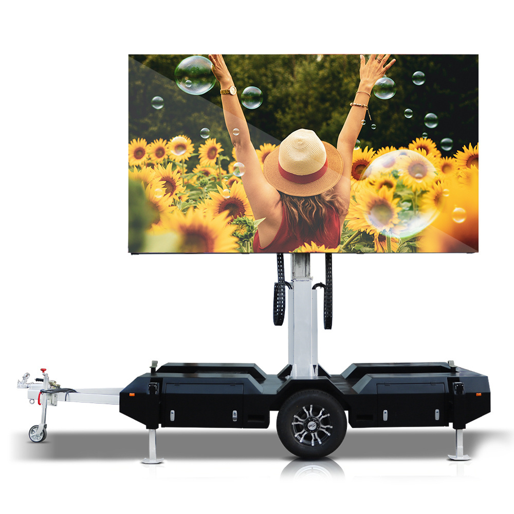 mobile billboard solar advertising van even led screen video display sign  digital trailer solar sign  mounted car for sale