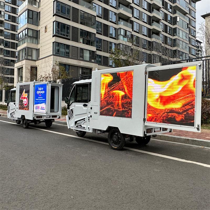 High Quality Flexibility Outdoor Advertising Digital Tricycle and 3 sides Full Color LED Screen Electric Vehicles.