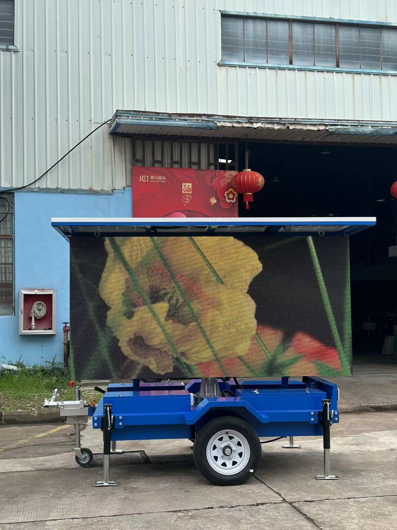 3 Square Meters Solar LED Screen Solar Trailer P8 LED Outdoor Full-color Screen and Mobile Advertising Trailer