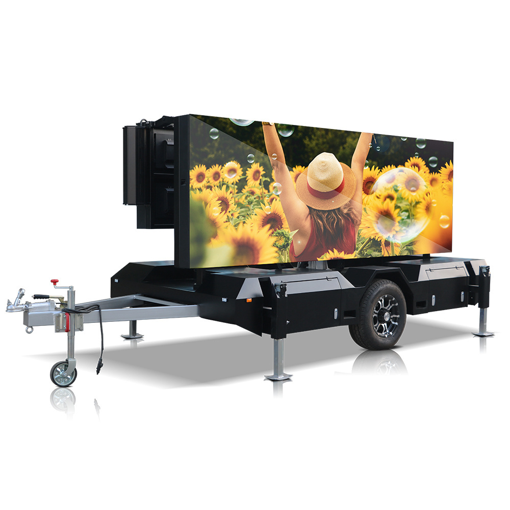 mobile billboard solar advertising van even led screen video display sign  digital trailer solar sign  mounted car for sale