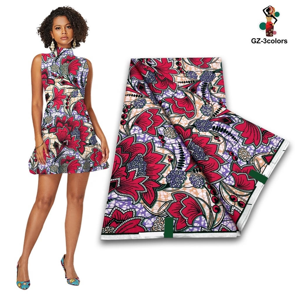 Wholesale Veritable Super Africa Wax Print Fabric African Textile Batik Jacquard Weave Design 100% Cotton Fabric For Sewng Cloth