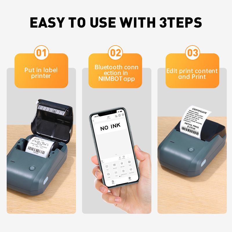 NiiMbot B1 portable mini Photo printer  Pocket Mobile label Printer wireless Bluetooth thermal printer