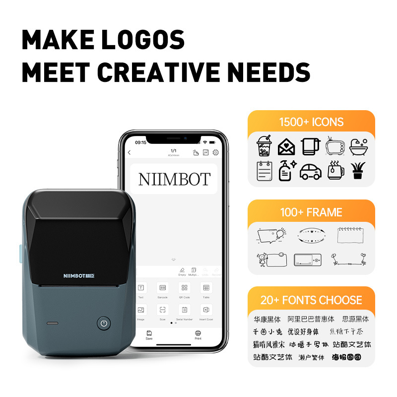 NiiMbot B1 portable mini Photo printer  Pocket Mobile label Printer wireless Bluetooth thermal printer