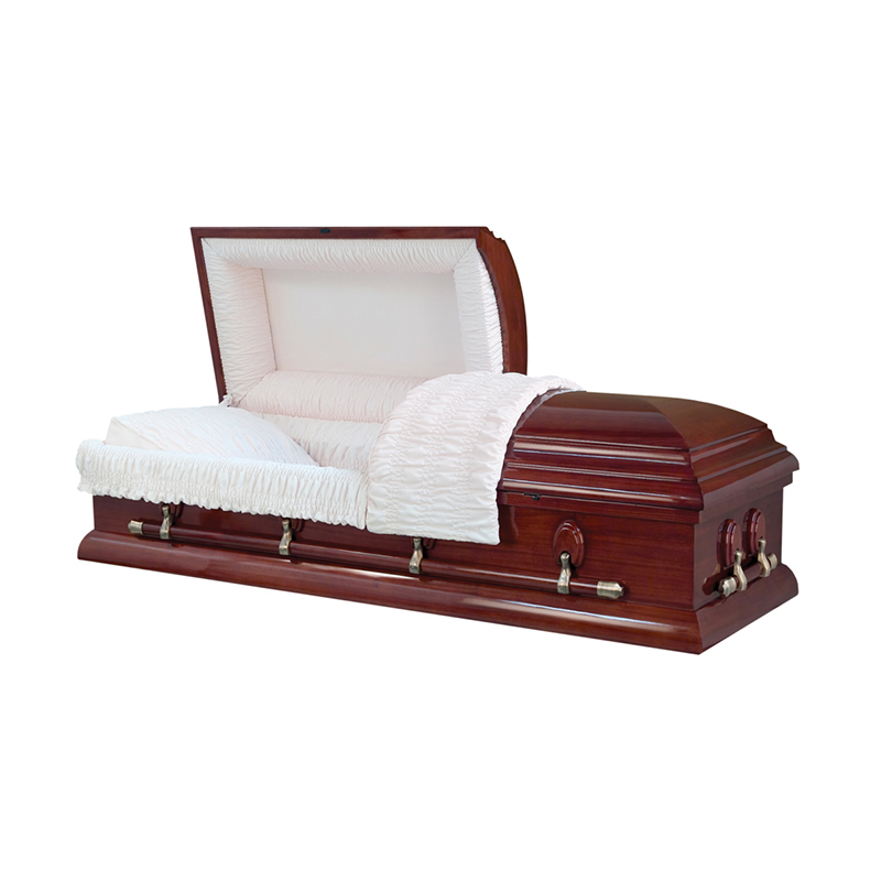 Funeral Equipment High Gloss Wooden Western Coffin