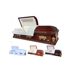 Funeral Equipment High Gloss Wooden Western Coffin